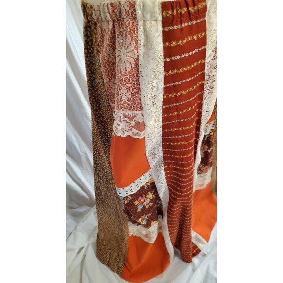 Carefree Fashions Patchwork Hippie Maxi Skirt Womens XL Floral Boho Fall Lined - Picture 3 of 16